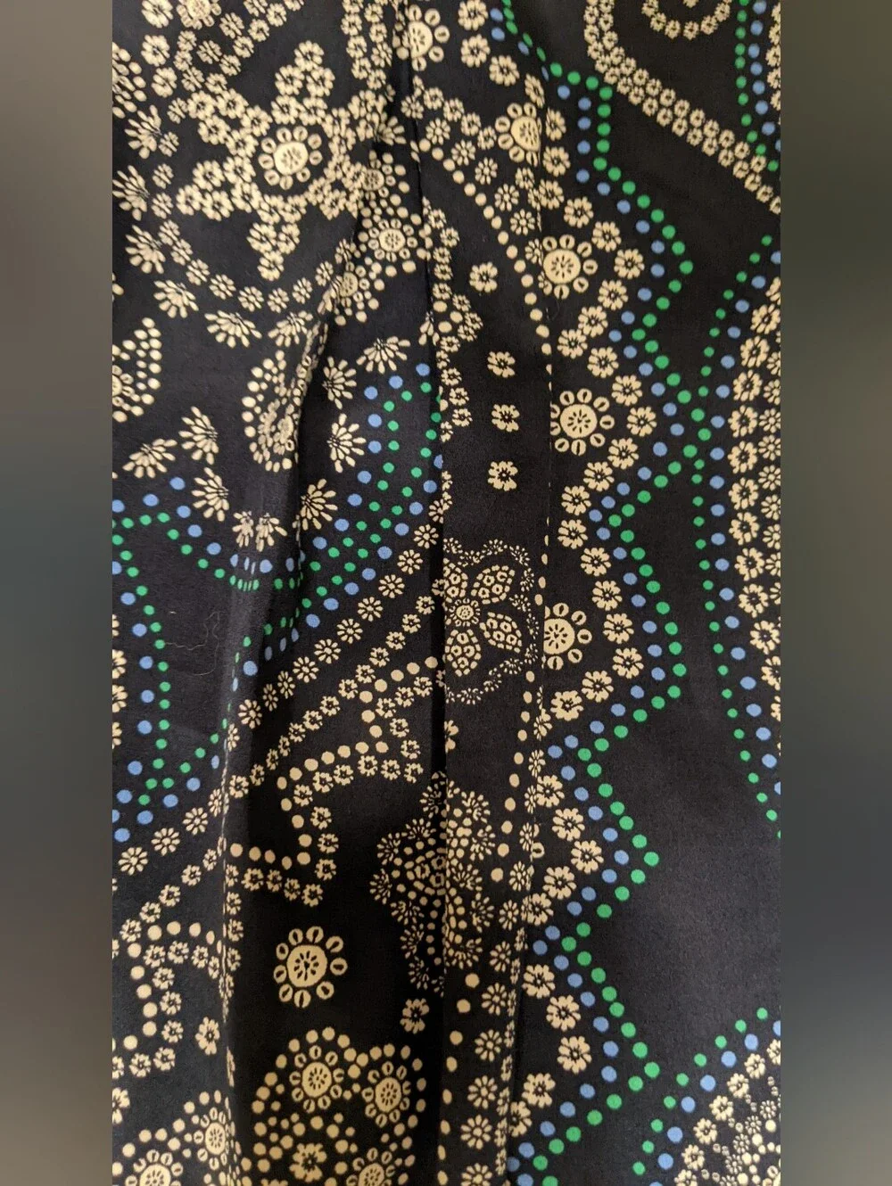 Navy Paisley Fit And Flare Knee Length Talbot Skirt Size 10 New